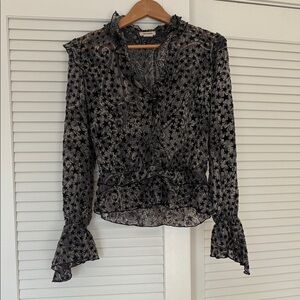Zadig and Voltaire women's extra small blouse with velour stars.
